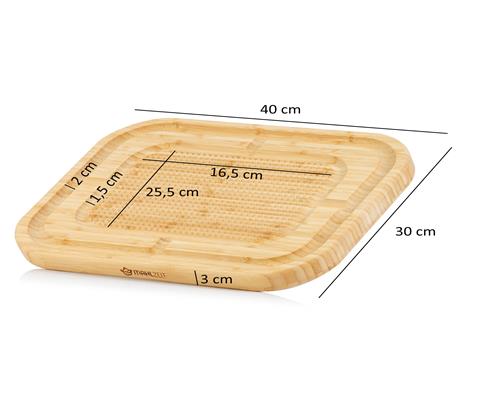 Planche à découper, bambou, 40 x 30 x 3 cm