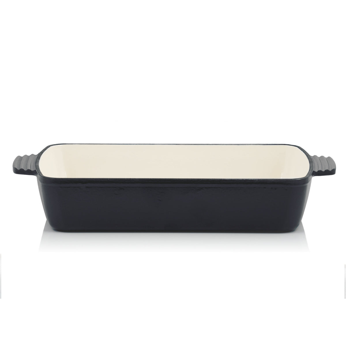 Casserole dish, rectangular, cast iron, induction-compatible