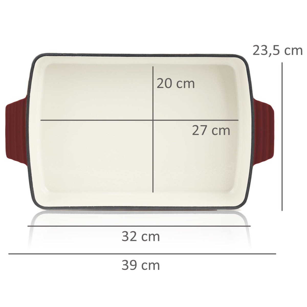 Roaster set, 5-piece, cast iron, enamelled