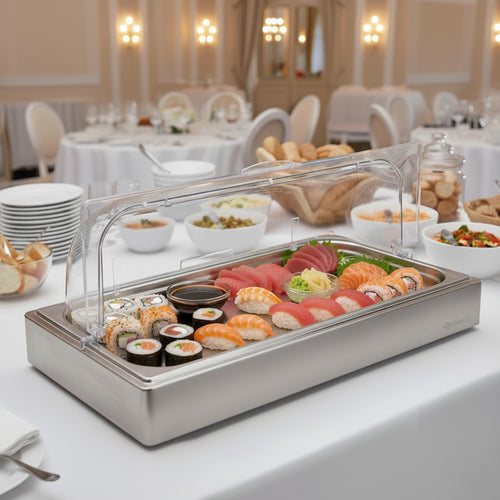 Chilled serving tray, 54 x 34 x 24.5 cm, GN 1/1, incl. cover