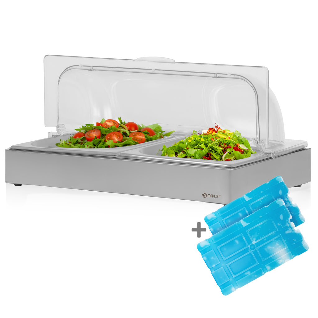 Cooling serving platter, 54 x 34 x 24.5 cm, 2x GN 1/2, incl. cover