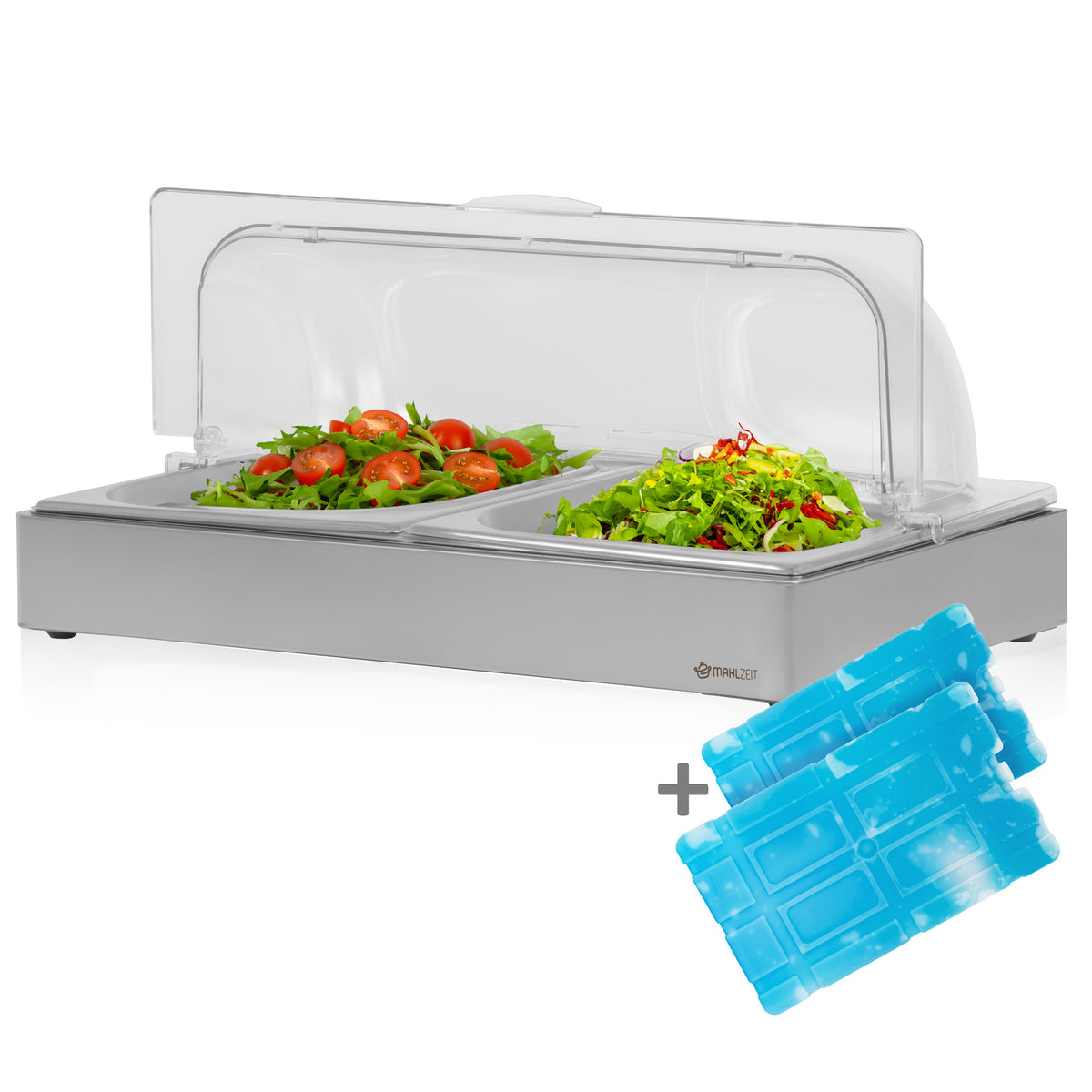 Cooling serving platter, 54 x 34 x 24.5 cm, 2x GN 1/2, incl. cover