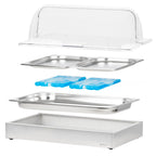 Cooling serving platter, 54 x 34 x 24.5 cm, 2x GN 1/2, incl. cover