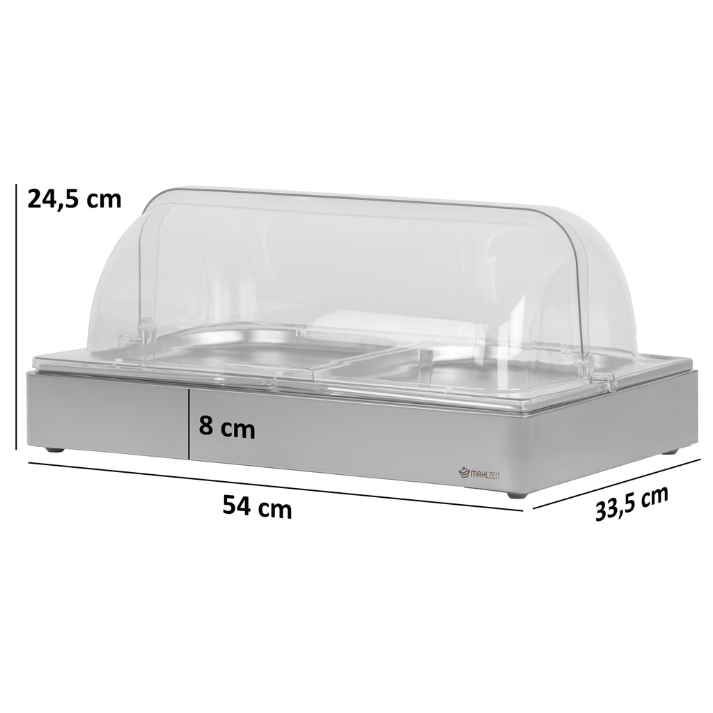 Cooling serving platter, 54 x 34 x 24.5 cm, 2x GN 1/2, incl. cover