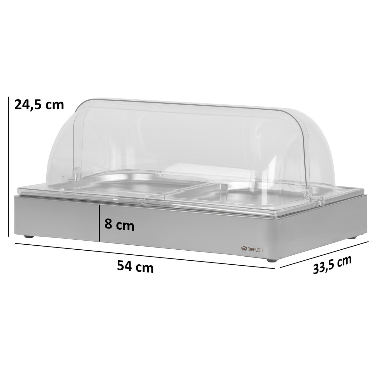 Cooling serving platter, 54 x 34 x 24.5 cm, 2x GN 1/2, incl. cover