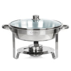 Chafing Dish, acier inoxydable, 4 litres, rond, chauffe-plat