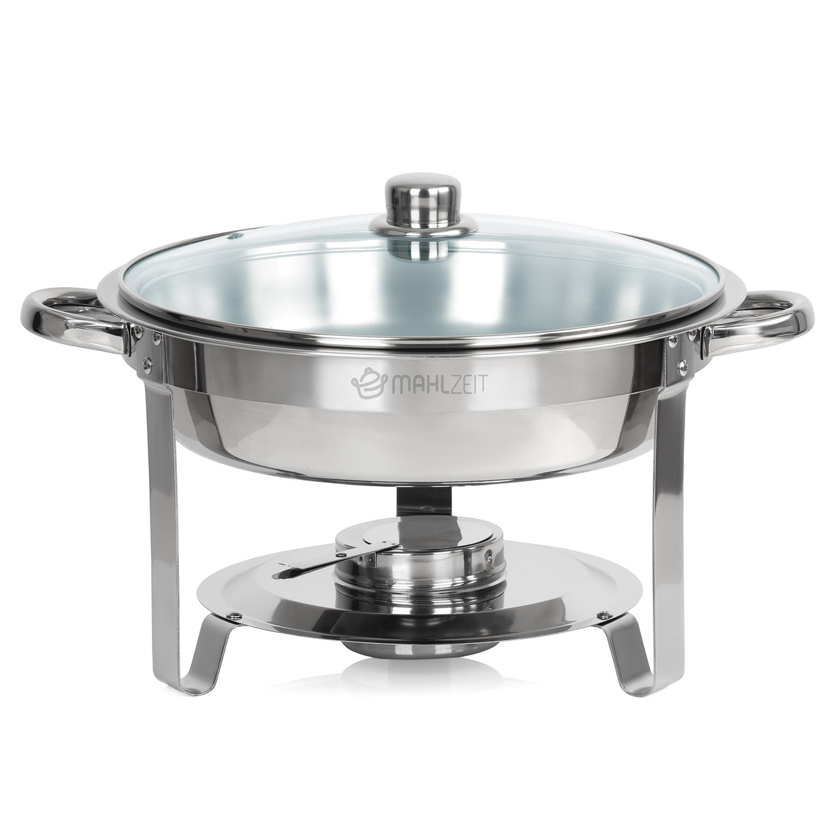 Chafing dish, stainless steel, 4 liters, round, food warmer