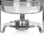 Chafing Dish, acier inoxydable, 4 litres, rond, chauffe-plat