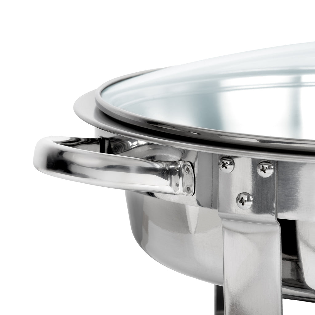 Chafing Dish, acier inoxydable, 4 litres, rond, chauffe-plat
