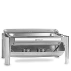 Chafing dish, acier inoxydable, 8 litres, couvercle basculant, chauffe-plat