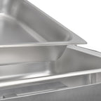 Chafing dish, acier inoxydable, 8 litres, couvercle basculant, chauffe-plat