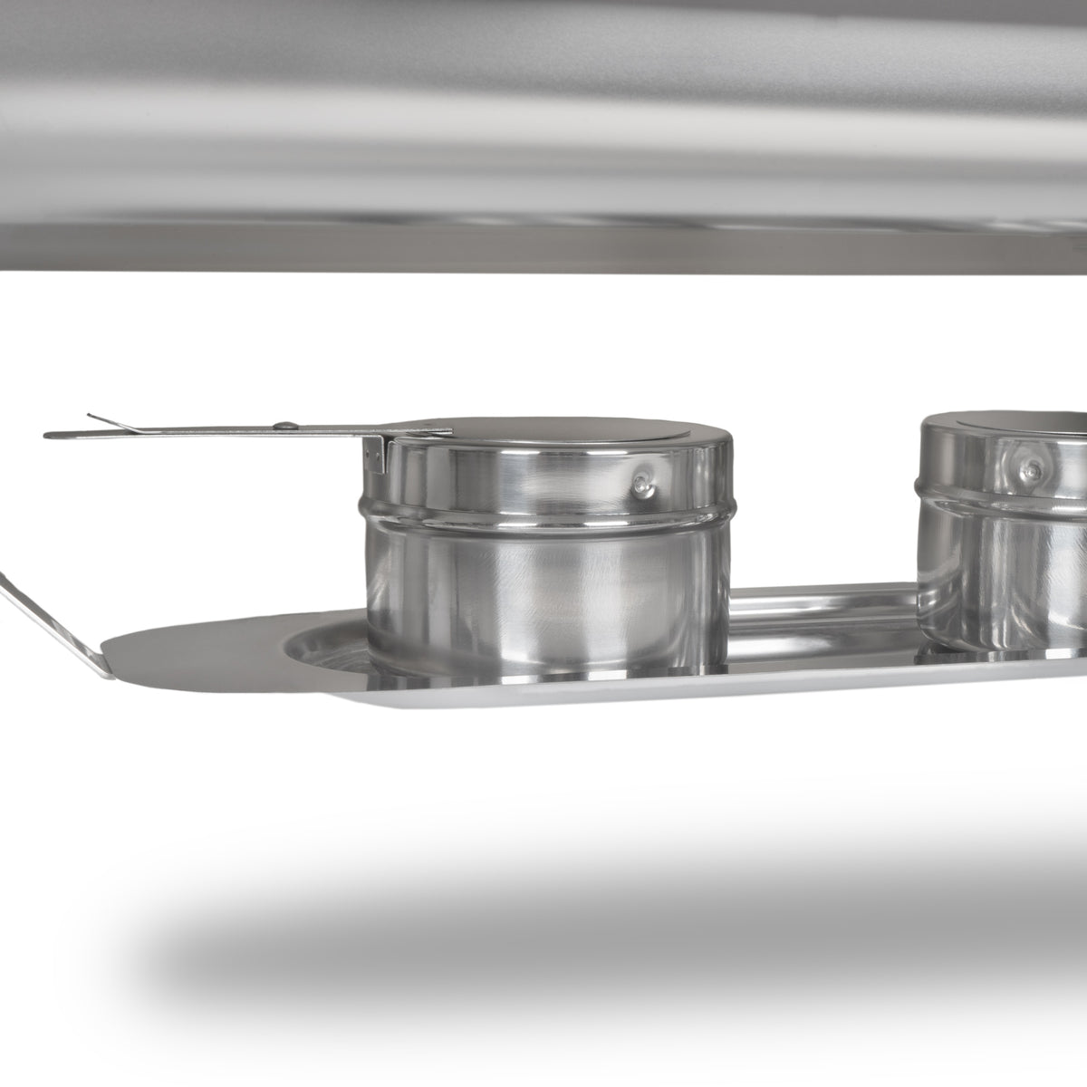Chafing dish, acier inoxydable, 8 litres, couvercle basculant, chauffe-plat