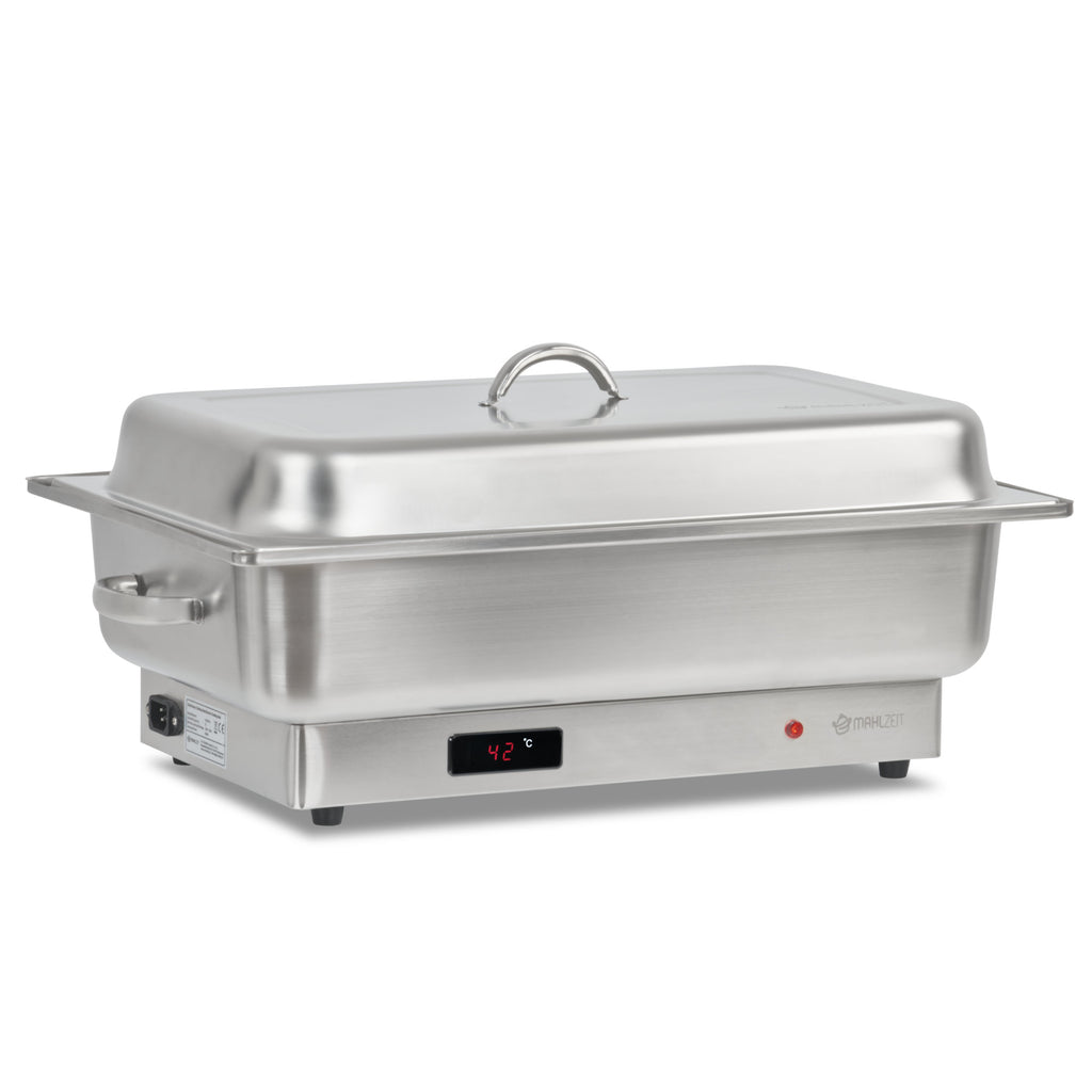 Chafing Dish elektrisch, Edelstahl, GN 1/1 Behälter, 9 Liter, bis 80°C inkl. Display
