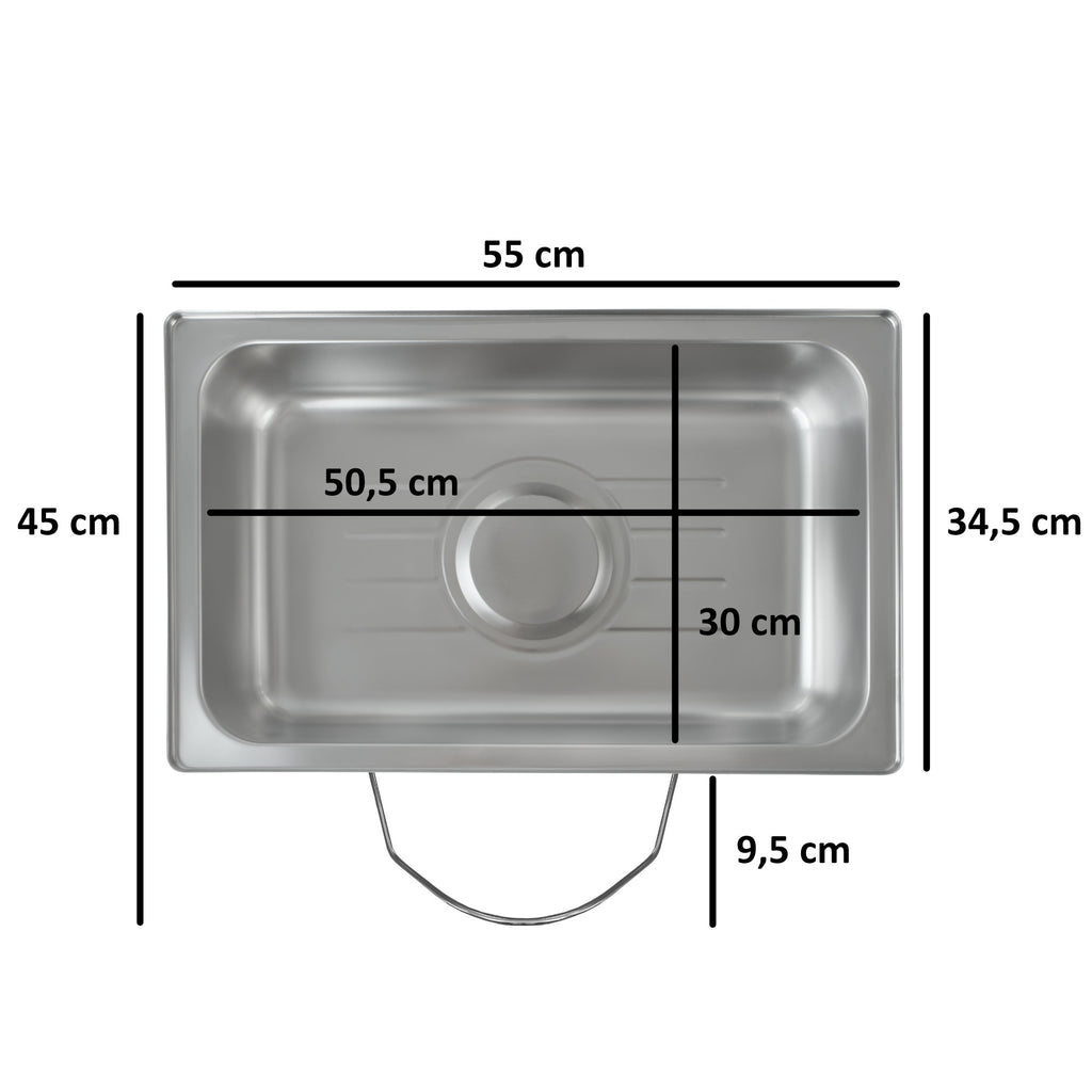 Chafing Dish elektrisch, Edelstahl, GN 1/1 Behälter, 9 Liter, bis 80°C inkl. Display
