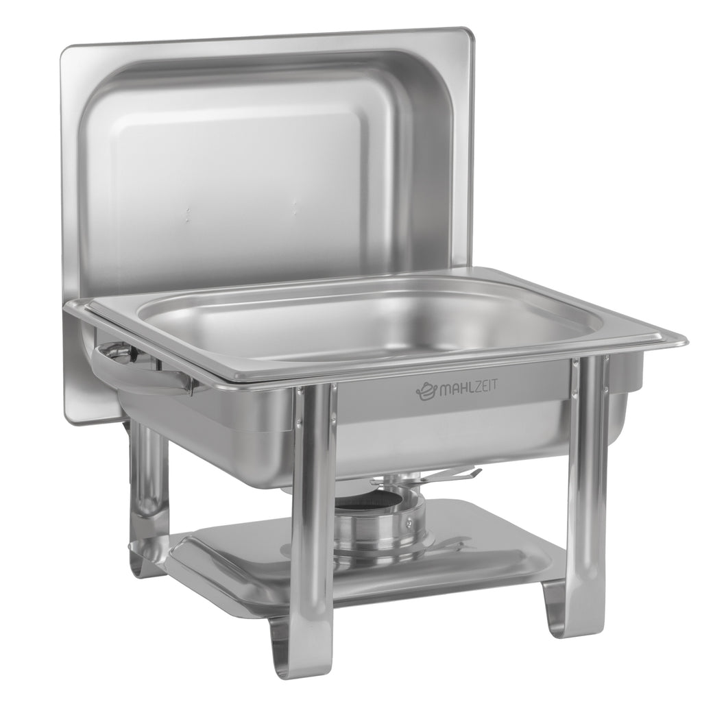 Edelstahl Chafing Dish 4 Liter, 1/2 GN Speisenwärmer Wärmebehälter, für Catering, Buffet