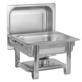 Edelstahl Chafing Dish 4 Liter, 1/2 GN Speisenwärmer Wärmebehälter, für Catering, Buffet