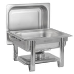 Edelstahl Chafing Dish 4 Liter, 1/2 GN Speisenwärmer Wärmebehälter, für Catering, Buffet