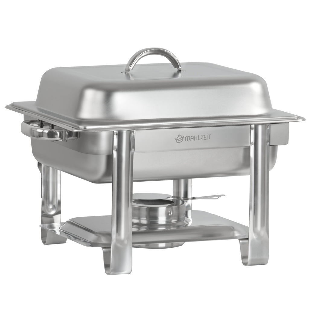 Edelstahl Chafing Dish 4 Liter, 1/2 GN Speisenwärmer Wärmebehälter, für Catering, Buffet