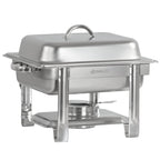 Edelstahl Chafing Dish 4 Liter, 1/2 GN Speisenwärmer Wärmebehälter, für Catering, Buffet