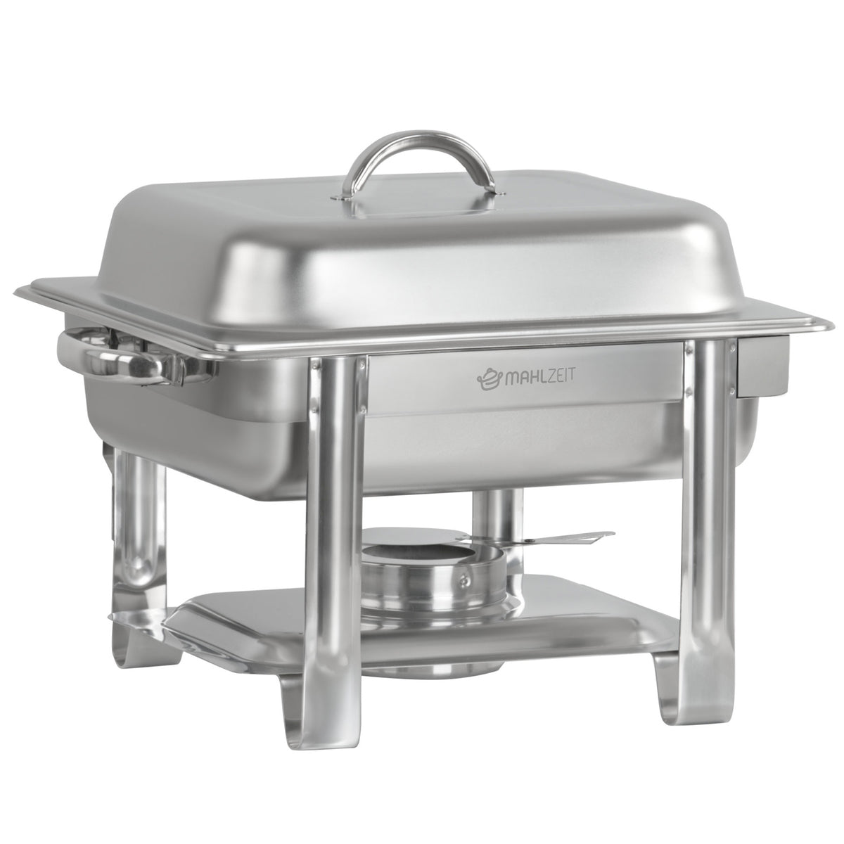 Edelstahl Chafing Dish 4 Liter, 1/2 GN Speisenwärmer Wärmebehälter, für Catering, Buffet