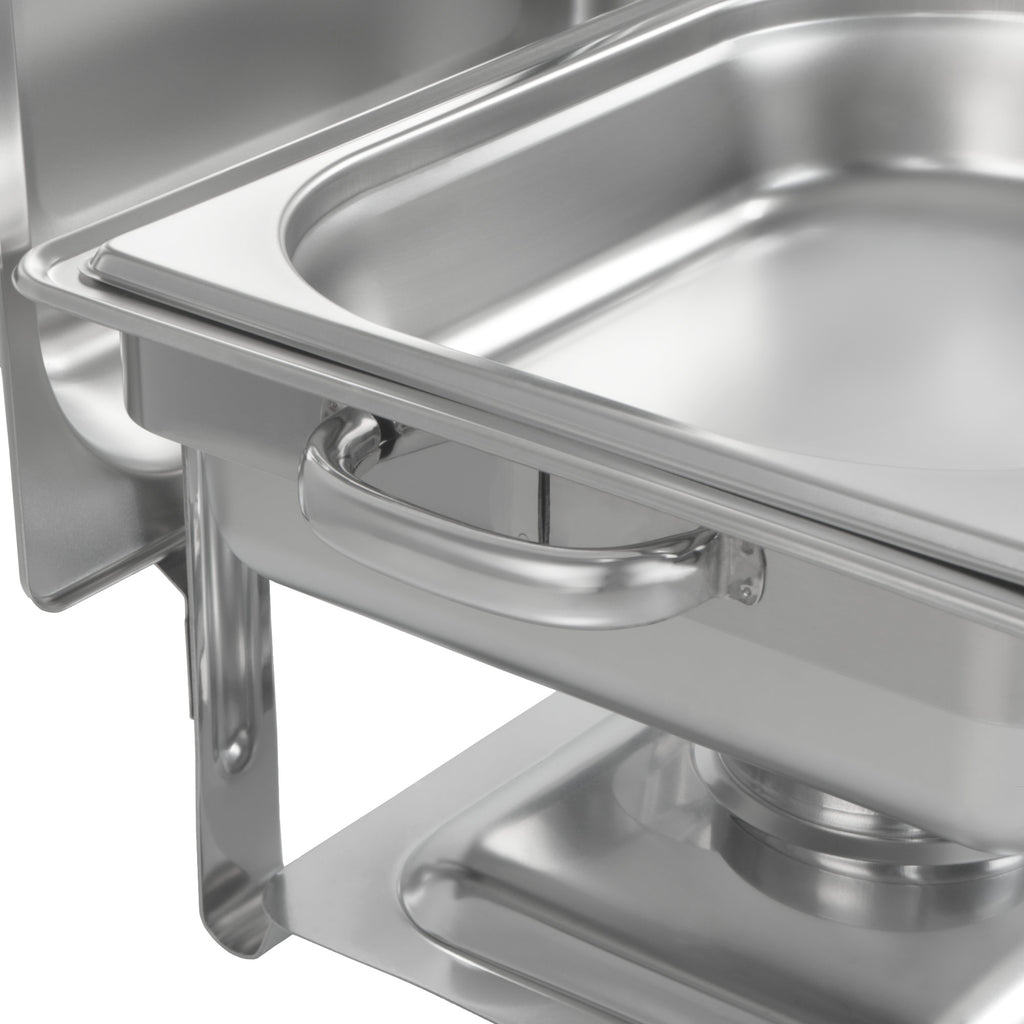 Edelstahl Chafing Dish 4 Liter, 1/2 GN Speisenwärmer Wärmebehälter, für Catering, Buffet
