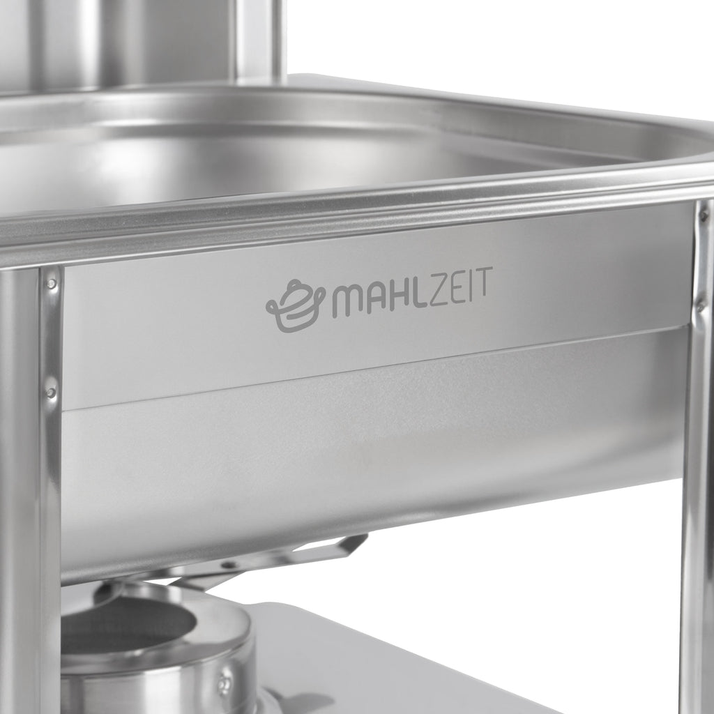Edelstahl Chafing Dish 4 Liter, 1/2 GN Speisenwärmer Wärmebehälter, für Catering, Buffet