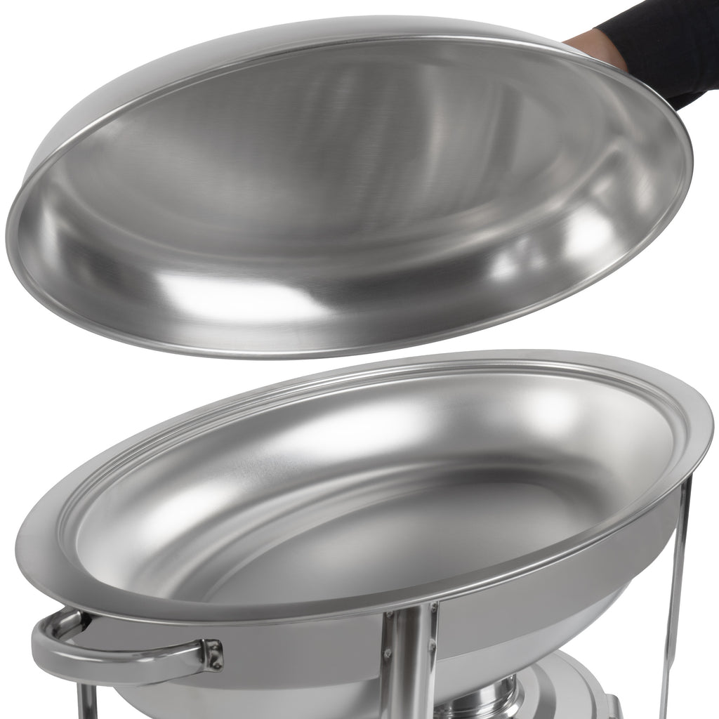Chafing dish, stainless steel, oval, 5 liters, food warmer