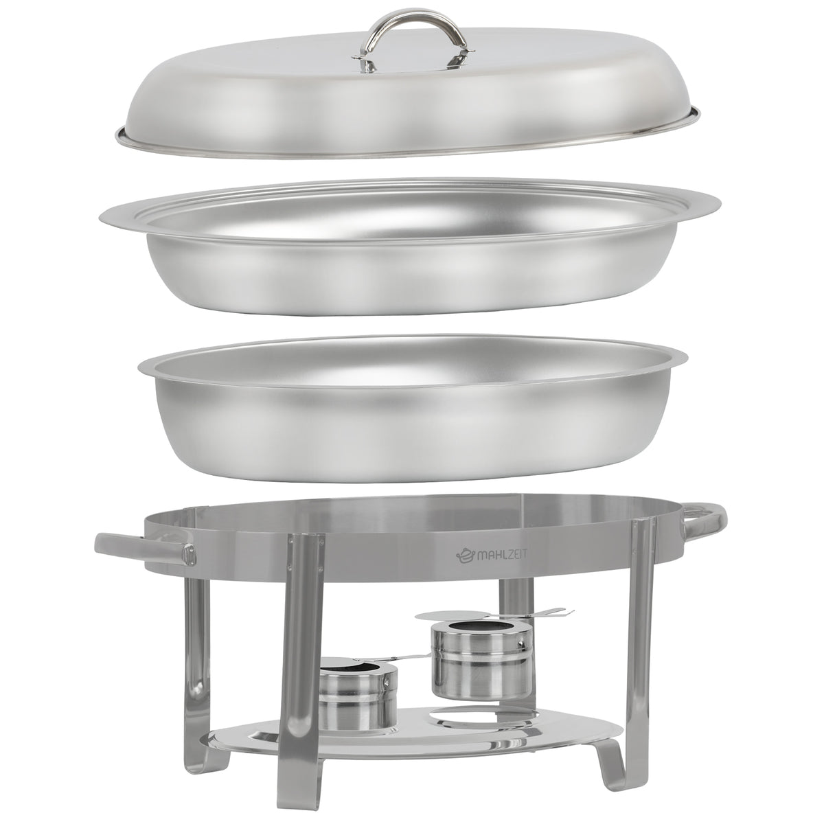 Chafing dish, stainless steel, oval, 5 liters, food warmer