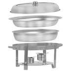 Chafing dish, stainless steel, oval, 5 liters, food warmer