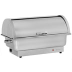 Chafing Dish elektrisch, Edelstahl, GN 1/1 Behälter, 9 Liter, bis 80°C, inkl. Rolltop