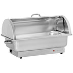 Chafing Dish elektrisch, Edelstahl, GN 1/1 Behälter, 9 Liter, bis 80°C, inkl. Rolltop