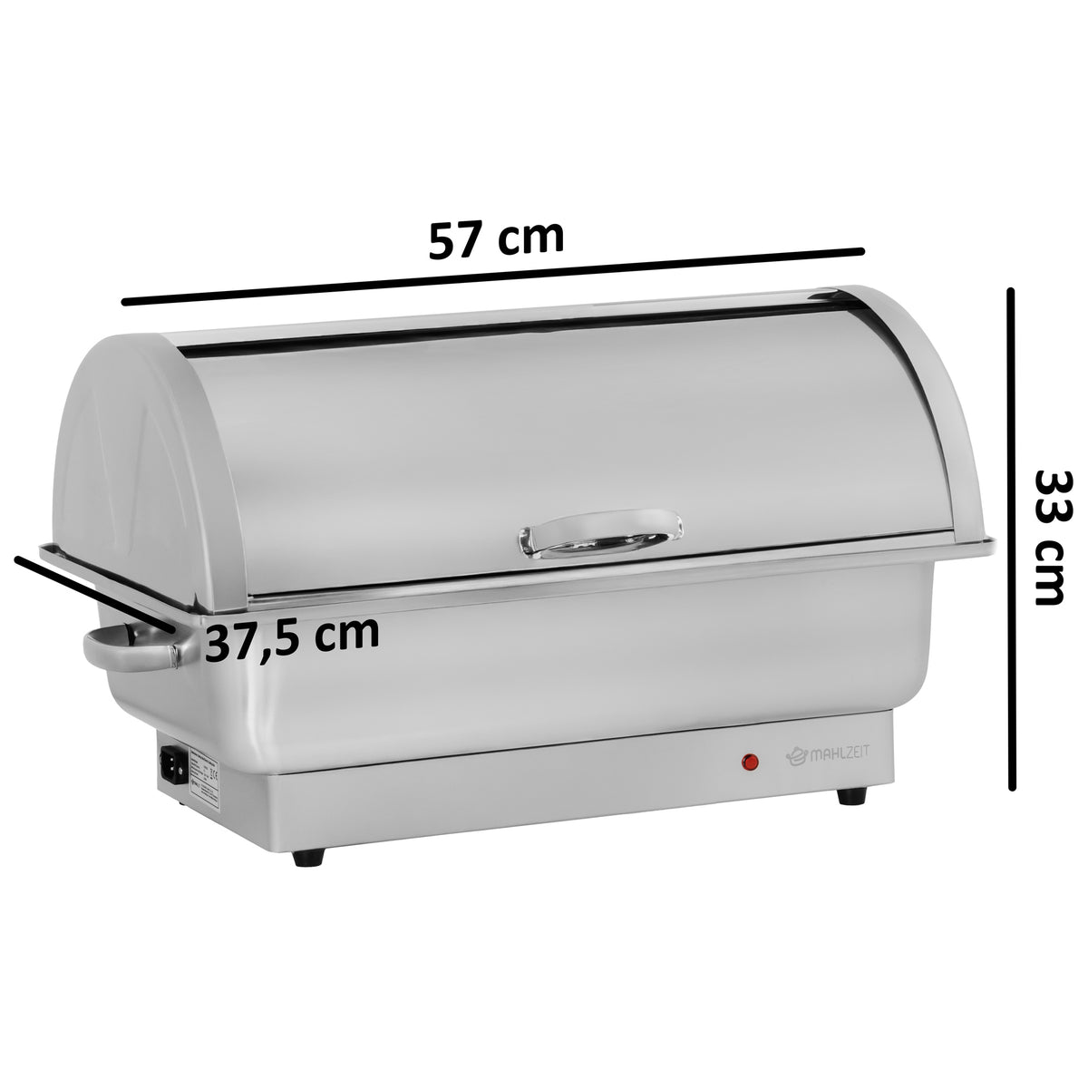 Electric chafing dish, stainless steel, GN 1/1 container, 9 liters, up to 80°C, incl. rolltop