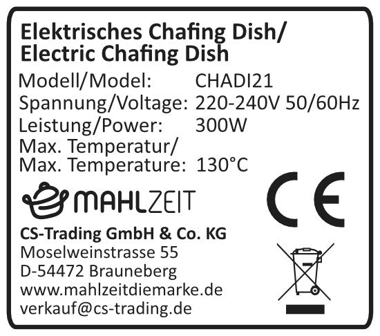 Stainless Steel 2-in-1 Buffet Warmer with 3x 1/3 GN Containers