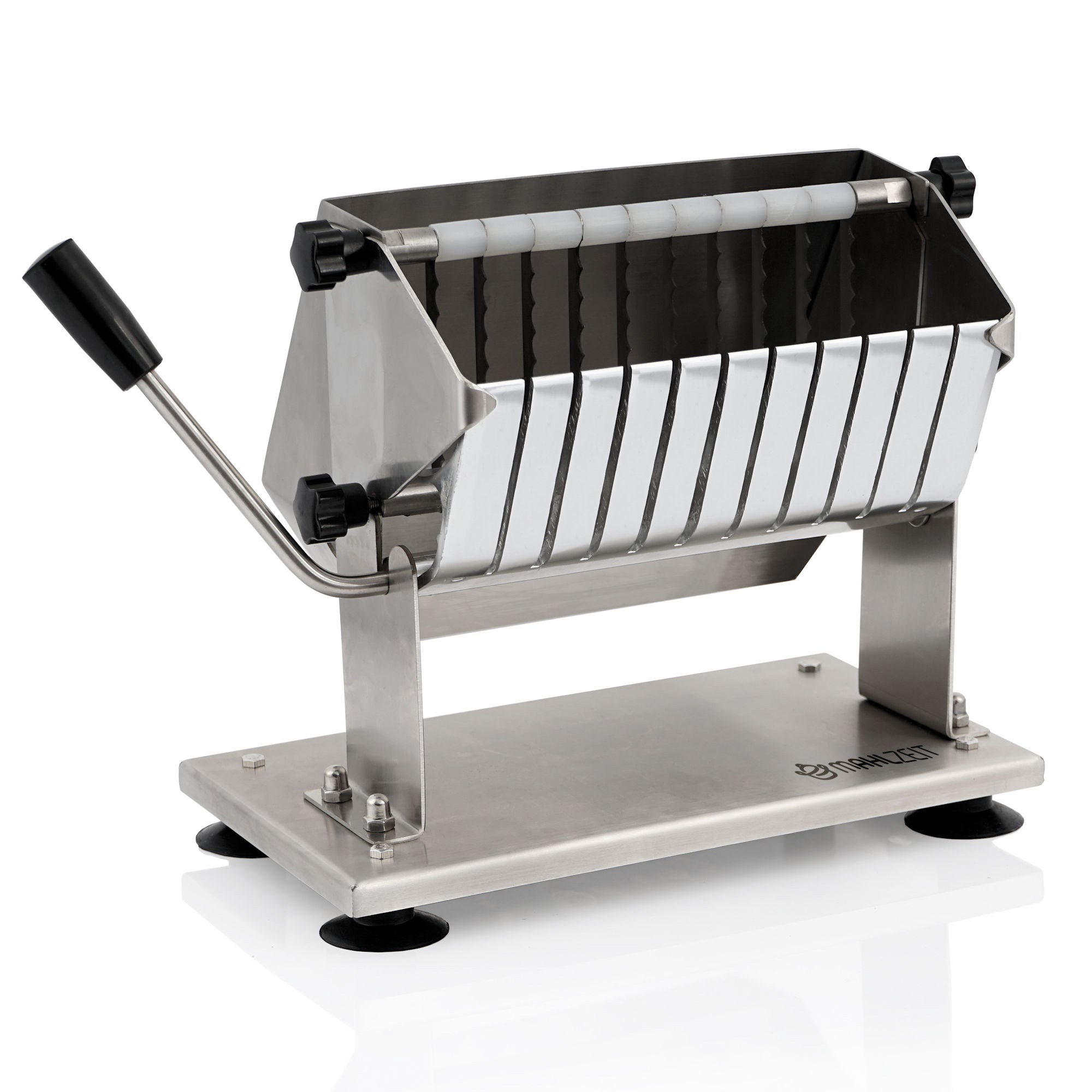 Currywurst cutter, stainless steel, for 18 mm slices, incl. 10 sharp blades