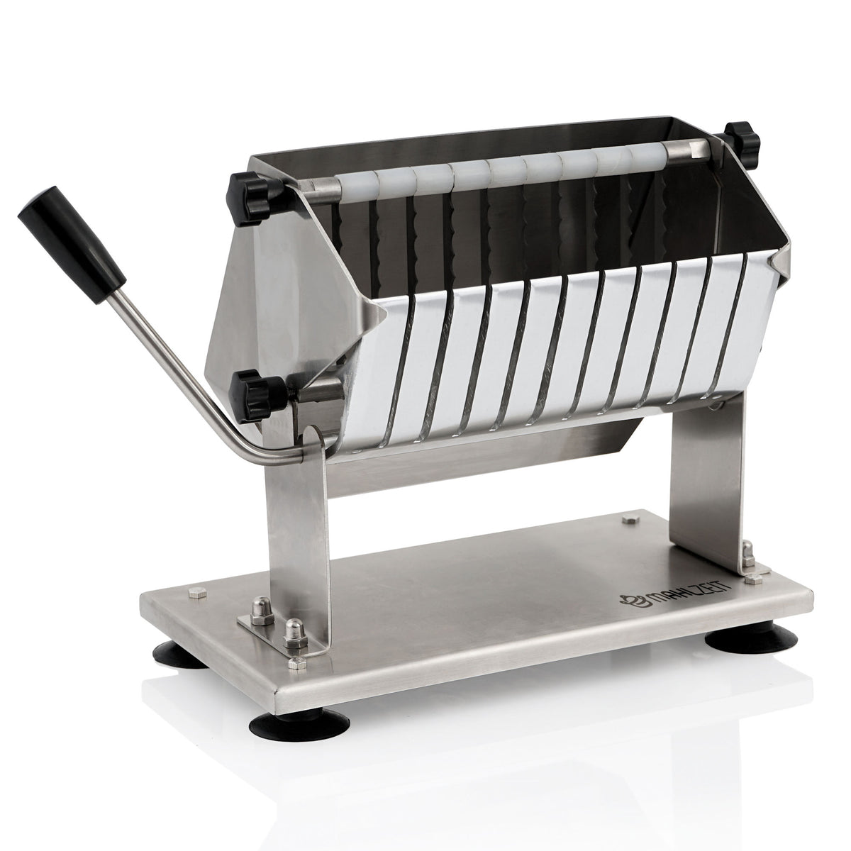 Currywurst cutter, stainless steel, for 18 mm slices, incl. 10 sharp blades