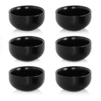 Coupelles à dips, céramique, set de 6 pièces, noir, rond, Ø 6 cm