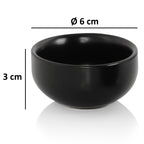 Coupelles à dips, céramique, set de 6 pièces, noir, rond, Ø 6 cm