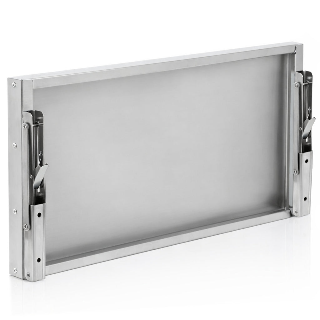 Stainless steel wall shelf, professional kitchen, folding