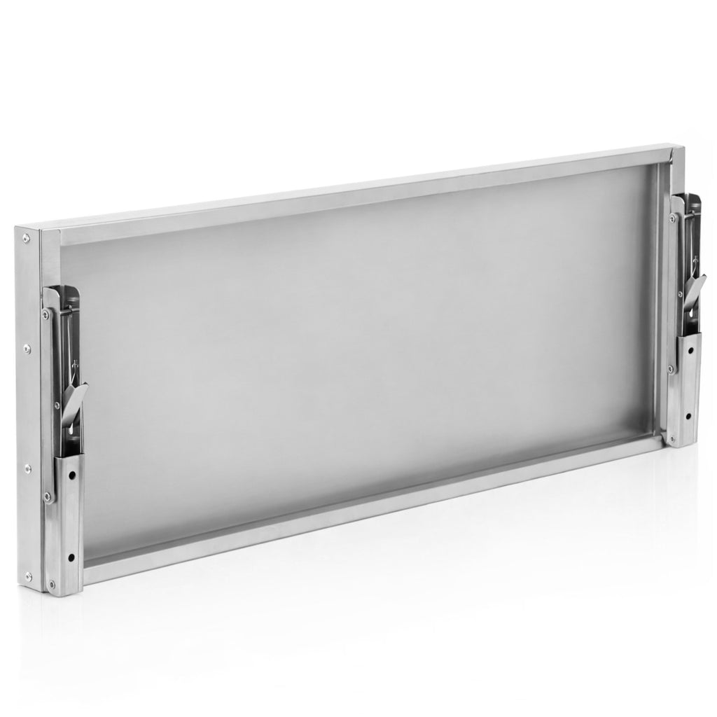 Stainless steel wall shelf, professional kitchen, folding