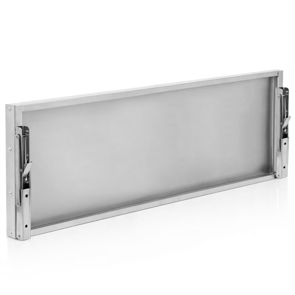 Stainless steel wall shelf, professional kitchen, folding
