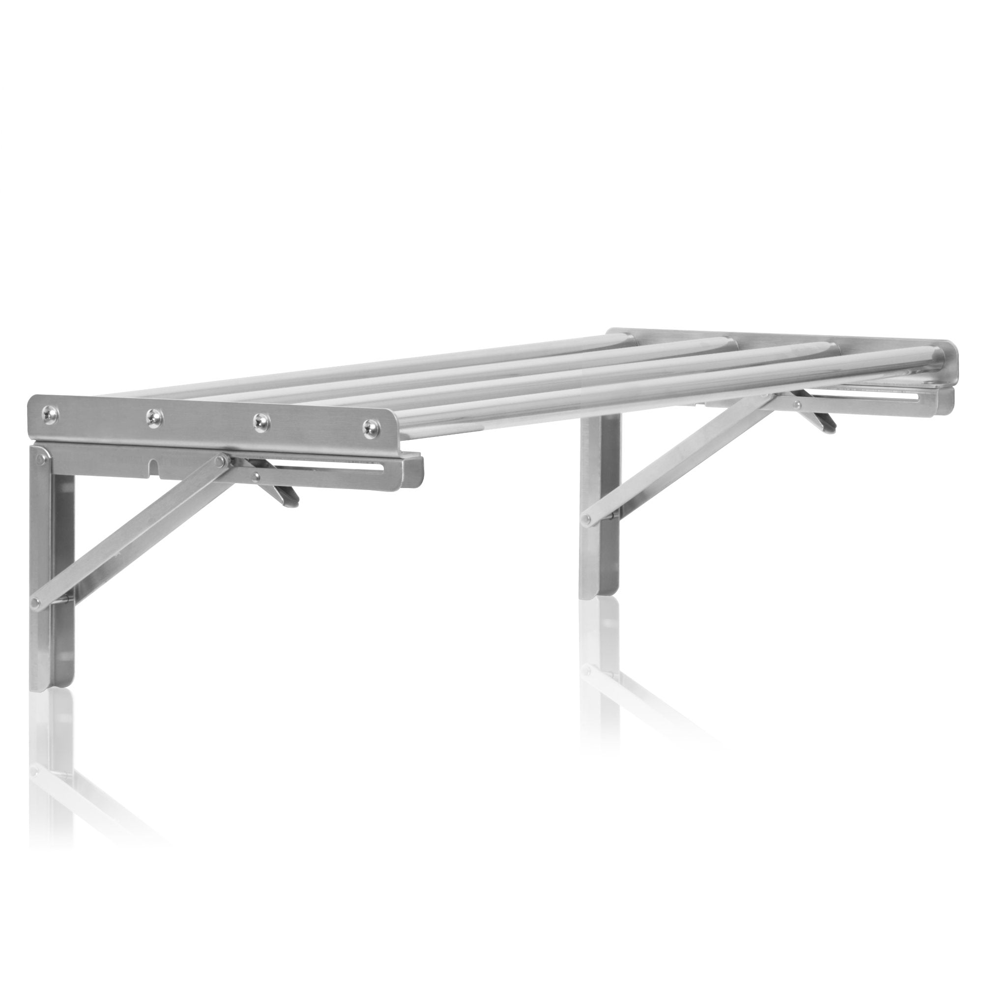 Wall shelf, bar design, stainless steel, foldable
