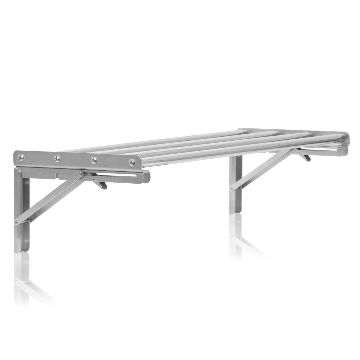 Wall shelf, bar design, stainless steel, foldable
