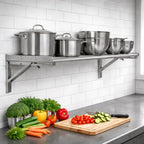Wall shelf, bar design, stainless steel, foldable