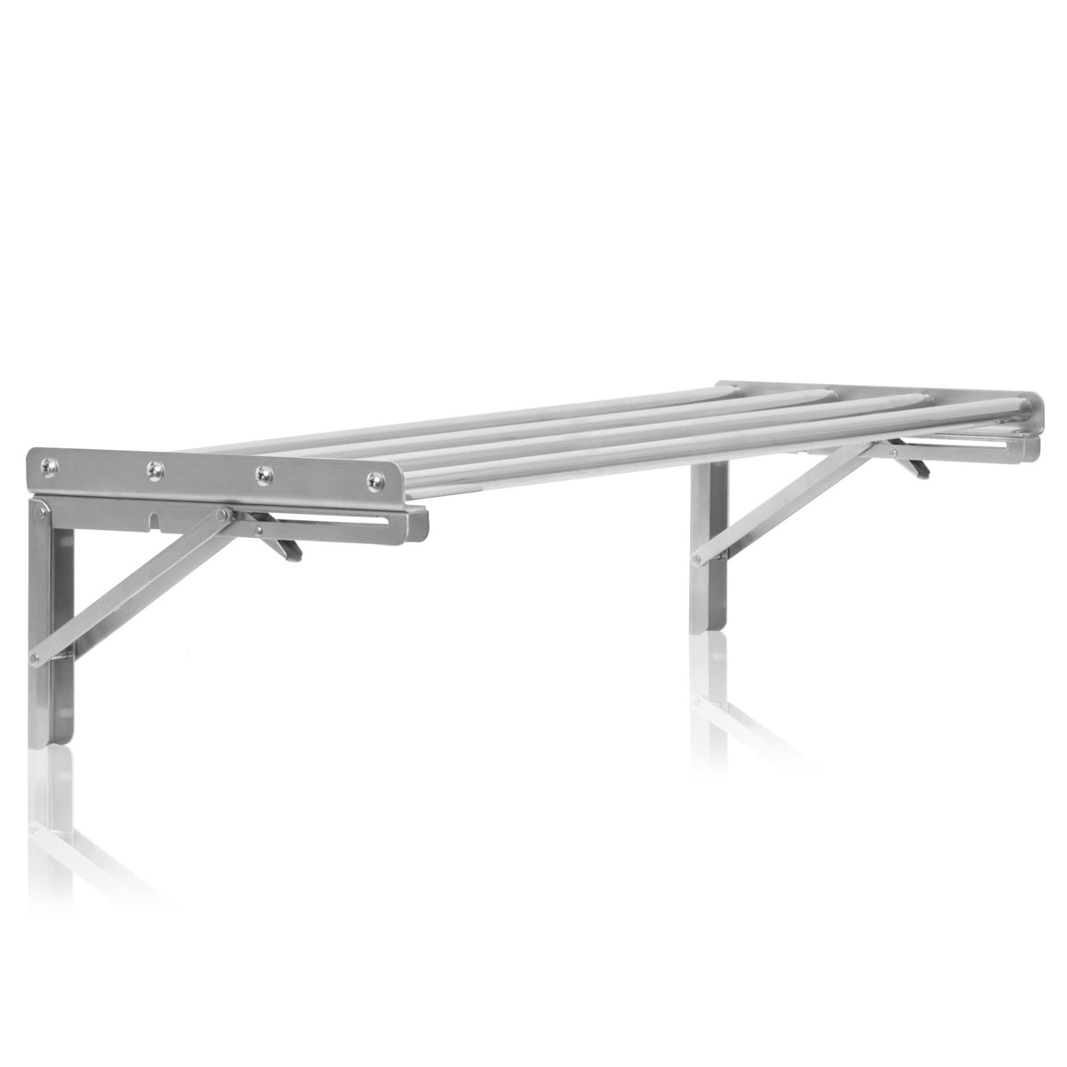 Wall shelf, bar design, stainless steel, foldable