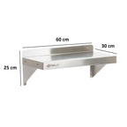 Wandregal Gastro, Edelstahl, Belastbar bis 50 kg