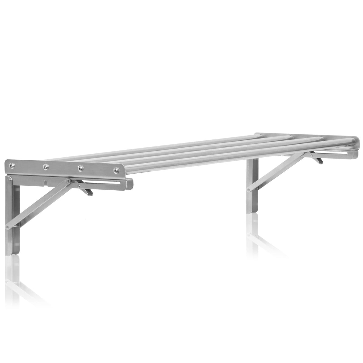 Wall shelf, bar design, stainless steel, foldable