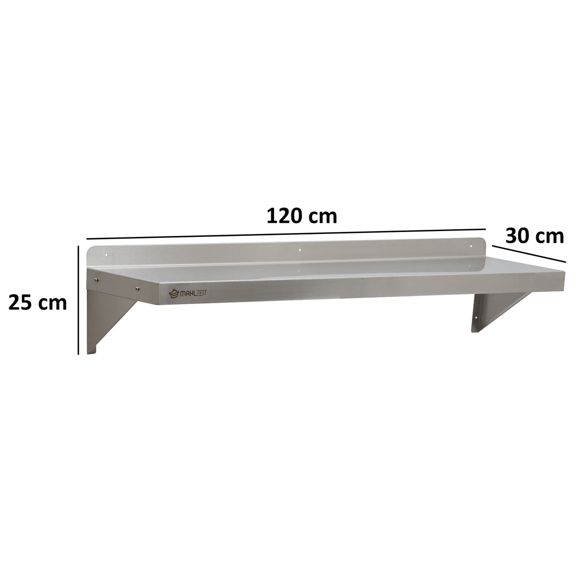 Wandregal Gastro, Edelstahl, Belastbar bis 50 kg