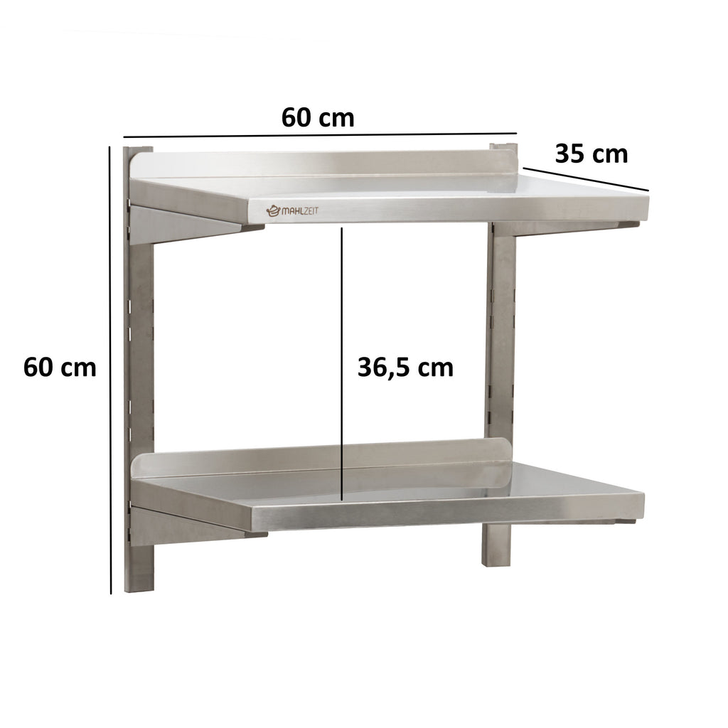 Wandregal Gastro, Edelstahl, Belastbar bis 50 kg