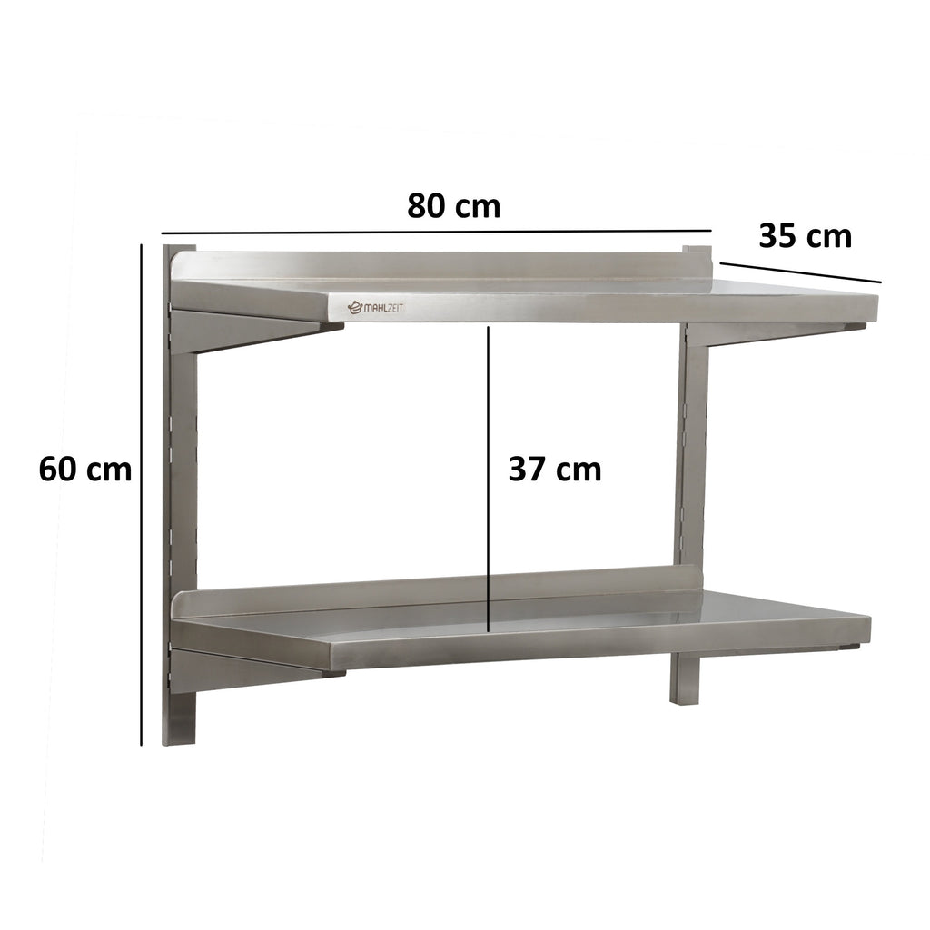 Wandregal Gastro, Edelstahl, Belastbar bis 50 kg