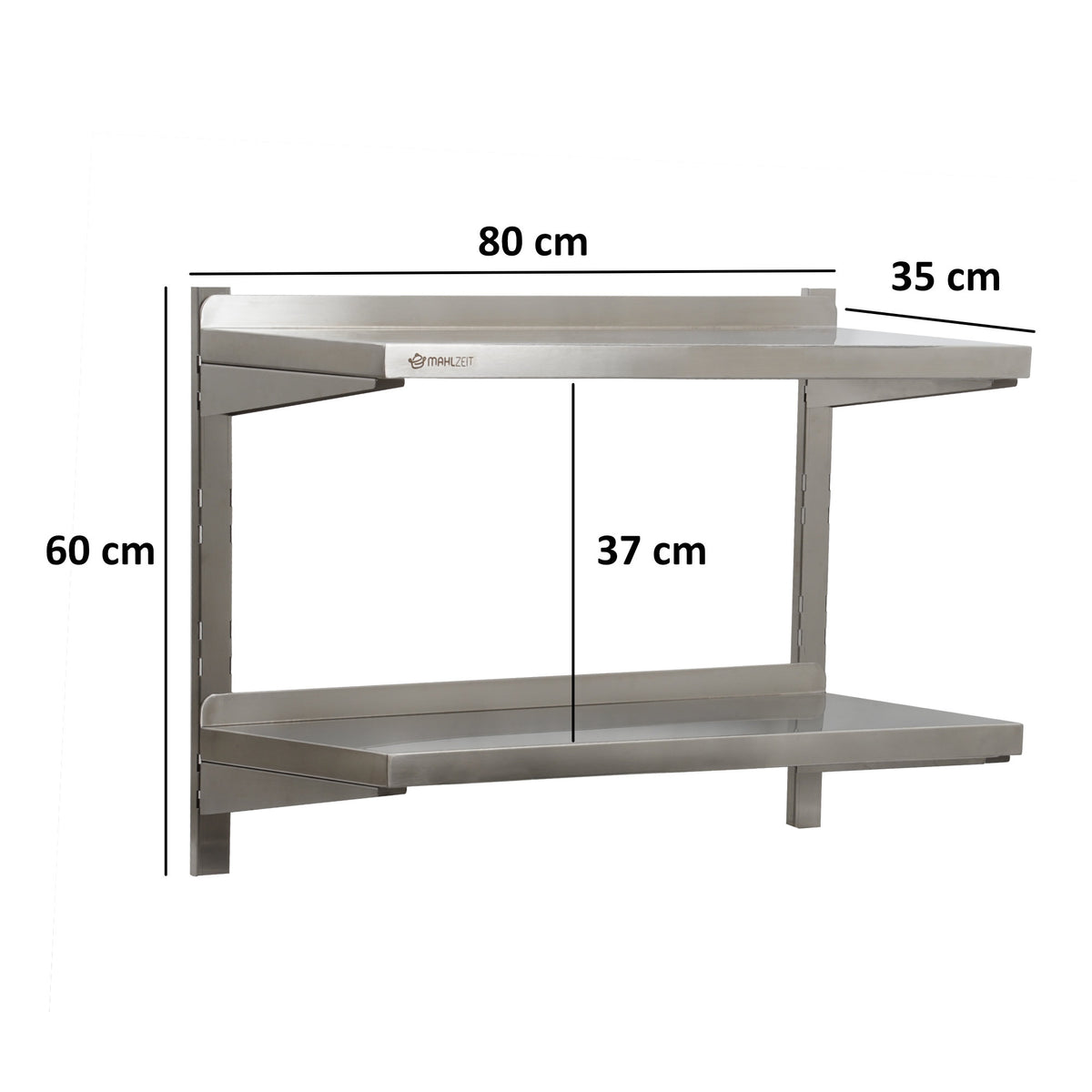 Wandregal Gastro, Edelstahl, Belastbar bis 50 kg